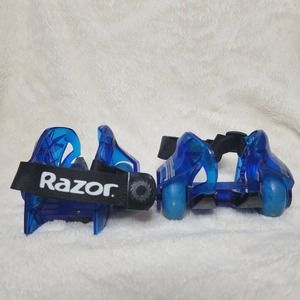 Razor Jetts DLX Heel Wheels Blue Light-Up LED Spark Skates✨️Youth 12-Adult 12